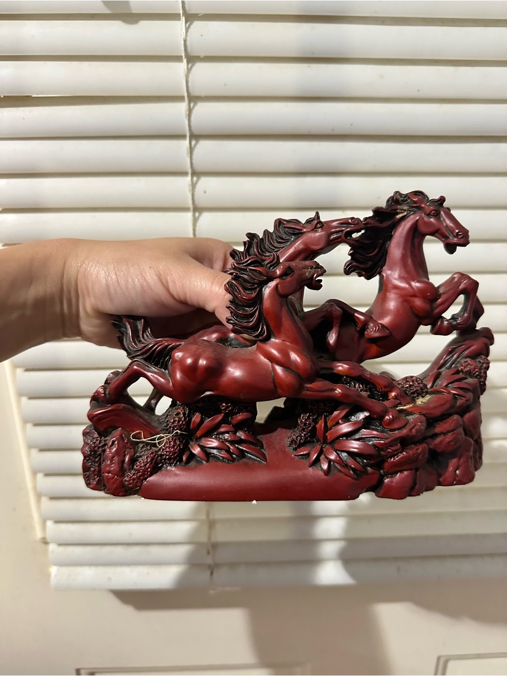 vintage Chinese Feng Shui "Victory/Galloping Horses" statue